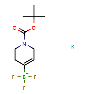 Chemical structure of potassium (1-tert-butoxycarbonyl-3,6-dihydro-2H-pyridin-4-yl)-trifluoro-boranuide , CAS 1492904-33-2, AChemBlock T96258