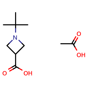 Chemical structure of acetic acid tert-butyl azetidine-3-carboxylate , CAS 1236144-52-7, AChemBlock T96272