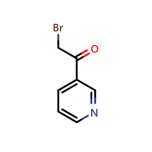 Chemical structure of 3-(2-bromoacetyl)pyridine , CAS 6221-12-1, AChemBlock T96282
