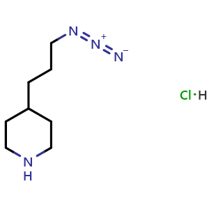 Chemical structure of 4-(3-Azidopropyl)-piperidine hydrochloride , CAS 65920-53-8, AChemBlock T96306