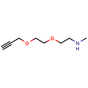 Chemical structure of Propargyl-PEG2-NHMe , CAS 1835759-76-6, AChemBlock T96313