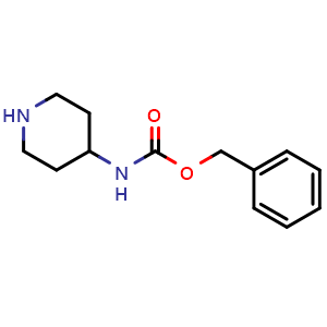 Chemical structure of 4-Benzyloxycarbonylamino-piperidine , CAS 182223-54-7, AChemBlock T96317