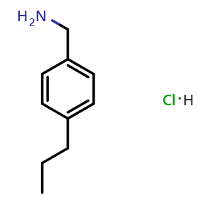 Chemical structure of (4-propylphenyl)methanamine hydrochloride , CAS 856627-23-1, AChemBlock T96323