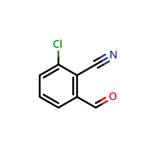 Chemical structure of 2-Chloro-6-formylbenzonitrile , CAS 77532-86-6, AChemBlock T96328