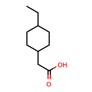 Chemical structure of 2-(4-Ethylcyclohexyl)acetic acid , CAS 74603-22-8, AChemBlock T96329