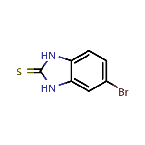 Chemical structure of 5-Bromo-1H-benzo[d]imidazole-2(3H)-thione , CAS 68468-39-3, AChemBlock T96330