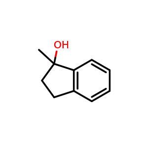 Chemical structure of 1-methyl-2,3-dihydro-1h-inden-1-ol , CAS 64666-42-8, AChemBlock T96332