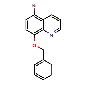 Chemical structure of 5-bromo-8-phenylmethoxyquinoline , CAS 202259-06-1, AChemBlock T96344