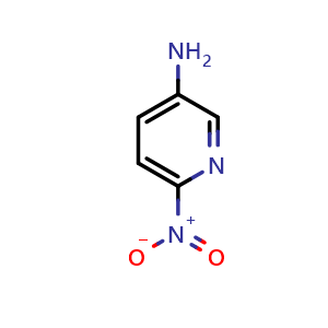 Chemical structure of 6-Nitropyridin-3-amine , CAS 14916-65-5, AChemBlock T96347