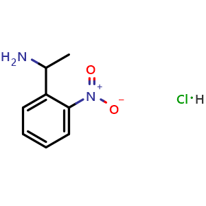Chemical structure of 1-(2-Nitrophenyl)ethan-1-amine hydrochloride , CAS 148657-37-8, AChemBlock T96348