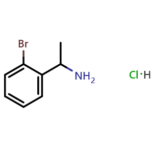 Chemical structure of 1-(2-Bromo-phenyl)-ethylamine hydrochloride , CAS 1187928-17-1, AChemBlock T96361