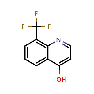 Chemical structure of 8-(trifluoromethyl)quinolin-4-ol , CAS 23779-96-6, AChemBlock T96381