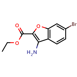 Chemical structure of ethyl 3-aMino-6-broMo-1-benzofuran-2-carboxylate , CAS 887250-14-8, AChemBlock T96384
