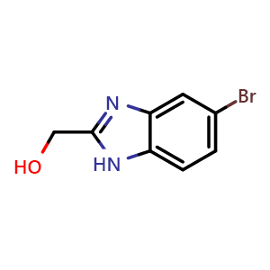Chemical structure of (5-bromo-1H-1,3-benzodiazol-2-yl)methanol , CAS 540516-28-7, AChemBlock T96393