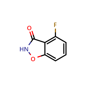 Chemical structure of 4-fluoro-1,2-benzoxazol-3-one , CAS 178747-83-6, AChemBlock T96396