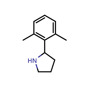 Chemical structure of 2-(2,6-dimethylphenyl)pyrrolidine , CAS 899365-72-1, AChemBlock T96416