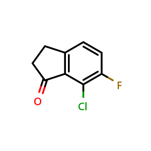 Chemical structure of 7-chloro-6-fluoro-2,3-dihydro-1h-inden-1-one , CAS 881190-95-0, AChemBlock T96417