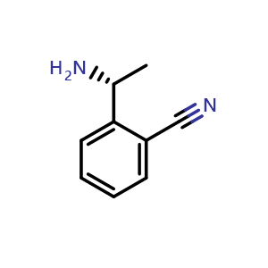 Chemical structure of 2-((1R)-1-aminoethyl)benzenecarbonitrile , CAS 1213649-70-7, AChemBlock T96458