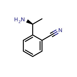 Chemical structure of 2-((1S)-1-aminoethyl)benzenecarbonitrile , CAS 1213467-90-3, AChemBlock T96462
