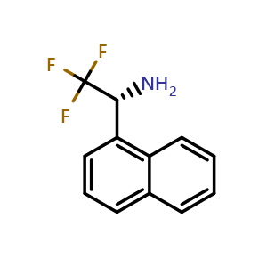 Chemical structure of (1R)-2,2,2-trifluoro-1-naphthylethylamine , CAS 1213437-22-9, AChemBlock T96463