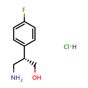 Chemical structure of (S)-3-(4-fluorophenyl)-beta-alaninol hydrochloride , CAS 1213160-13-4, AChemBlock T96466