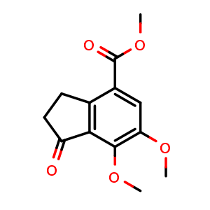Chemical structure of methyl 6,7-dimethoxy-1-oxoindane-4-carboxylate , CAS 1092348-87-2, AChemBlock T96474
