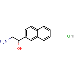 Chemical structure of (2R)-2-amino-2-naphthylethan-1-ol hydrochloride , CAS 14663-85-5, AChemBlock T96481