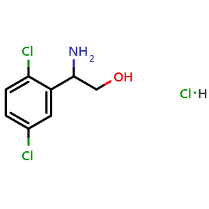 Chemical structure of 2-Amino-2-(2,5-dichlorophenyl)ethan-1-ol hydrochloride , CAS 2411638-49-6, AChemBlock T96498