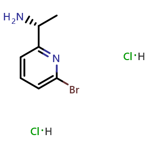 Chemical structure of (1R)-1-(6-bromo(2-pyridyl))ethylamine dihydrochloride , CAS 2829279-70-9, AChemBlock T96502