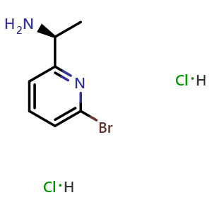 Chemical structure of (1S)-1-(6-bromo(2-pyridyl))ethylamine dihydrochloride , CAS 2829279-69-6, AChemBlock T96503