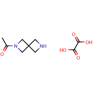 Chemical structure of 1-(2,6-diazaspiro[3.3]heptan-2-yl)ethanone oxalic acid , CAS 2411635-52-2, AChemBlock T96516