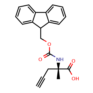 Chemical structure of (S)-N-Fmoc-2-(2'-propynyl)alanine , CAS 1198791-58-0, AChemBlock T96523