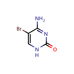 Chemical structure of 4-Amino-5-bromopyrimidin-2(1H)-one , CAS 2240-25-7, AChemBlock T96576