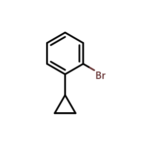 Chemical structure of 1-bromo-2-cyclopropylbenzene , CAS 57807-28-0, AChemBlock T96604