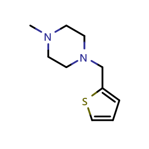 Chemical structure of 1-methyl-4-(thiophen-2-ylmethyl)piperazine , CAS 261715-49-5, AChemBlock T96620