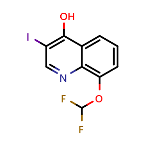 Chemical structure of 8-(difluoromethoxy)-3-iodoquinolin-4-ol , CAS 254435-43-3, AChemBlock T96621