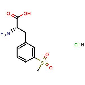 Chemical structure of (S)-2-Amino-3-(3-(Methylsulfonyl)Phenyl)Propanoic Acid hydrochloride , CAS 2177264-60-5, AChemBlock T96624