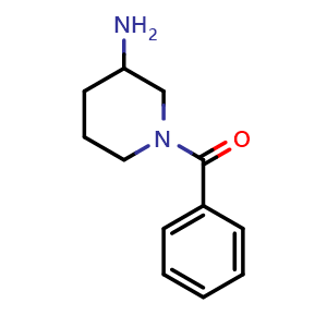 Chemical structure of 1-benzoylpiperidin-3-amine , CAS 1114596-54-1, AChemBlock T96652