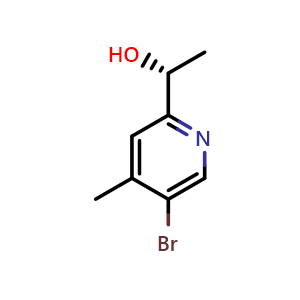 Chemical structure of (1R)-1-(5-bromo-4-methyl-2-pyridyl)ethanol , CAS 2411591-08-5, AChemBlock T96682