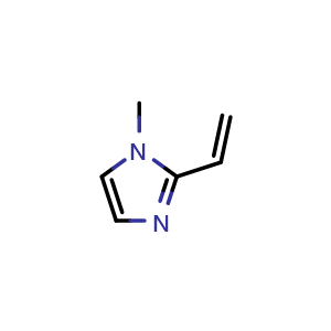 Chemical structure of 1-methyl-2-vinyl-imidazole , CAS 16975-71-6, AChemBlock T96695