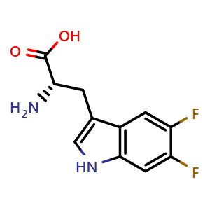 Chemical structure of 5,6-Difluoro-L-tryptophan , CAS 1582740-30-4, AChemBlock T96703