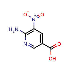 Chemical structure of 6-amino-5-nitropyridine-3-carboxylic acid , CAS 89488-06-2, AChemBlock T96720