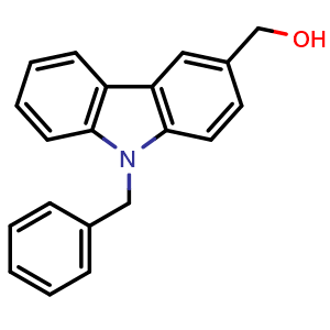 Chemical structure of (9-benzyl-9H-carbazol-3-yl)methanol , CAS 481695-70-9, AChemBlock T96754