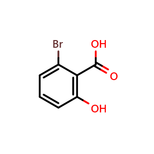 Chemical structure of 2-Bromo-6-hydroxybenzoic acid , CAS 38876-70-9, AChemBlock T96758