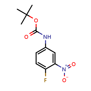Chemical structure of tert-butyl 4-fluoro-3-nitrophenylcarbamate , CAS 332370-72-6, AChemBlock T96763