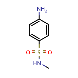 Chemical structure of 4-Amino-N-methyl-benzenesulfonamide , CAS 1709-52-0, AChemBlock T96781