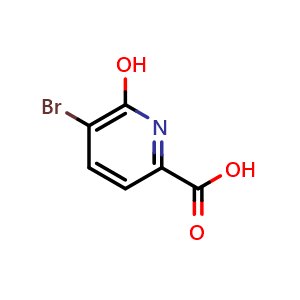 Chemical structure of 5-Bromo-6-hydroxypicolinic acid , CAS 1214385-51-9, AChemBlock T96807