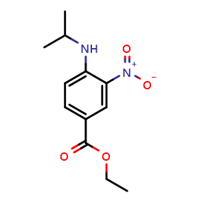 Chemical structure of Ethyl 4-(isopropylaMino)-3-nitrobenzoate , CAS 1187570-88-2, AChemBlock T96812