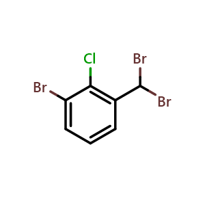 Chemical structure of 1-bromo-3-(dibromomethyl)-2-chlorobenzene , CAS 2411638-94-1, AChemBlock T96828