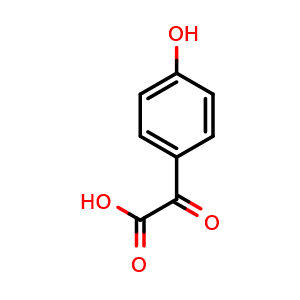 Chemical structure of 4-Hydroxy-a-oxo-benzeneacetic acid , CAS 15573-67-8, AChemBlock T96841
